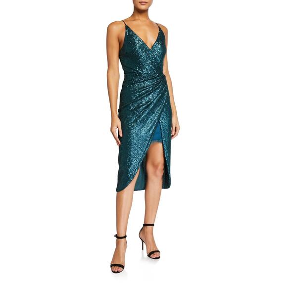 Jonathan Simkhai Sequin Cami Tank Wrap Dress - 2 - Picture 1 of 5